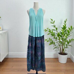 Iris Basic Aqua Sleeveless Top Medium Soft Girl Summer Coastal Minimalist Cruise